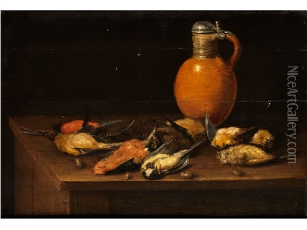 Stilleben Mit Tonkrug Und Erlegten Vogeln Oil Painting - Pieter Boel