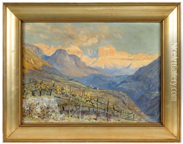 Rosengarten/sudtirol Oil Painting - Albert Stolz