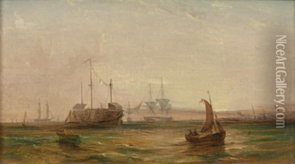 Bateaux Oil Painting - William Callcott Knell