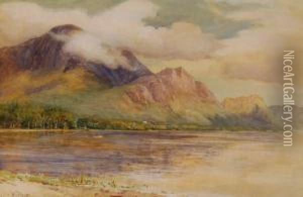 Highland Lakescene Oil Painting - William Henry Borrow