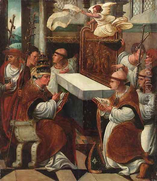 The Mass of Saint Gregory Oil Painting - Antwerp School