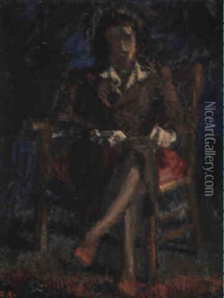 Portrat Einer Bergellerin Oil Painting - Augusto Giacometti