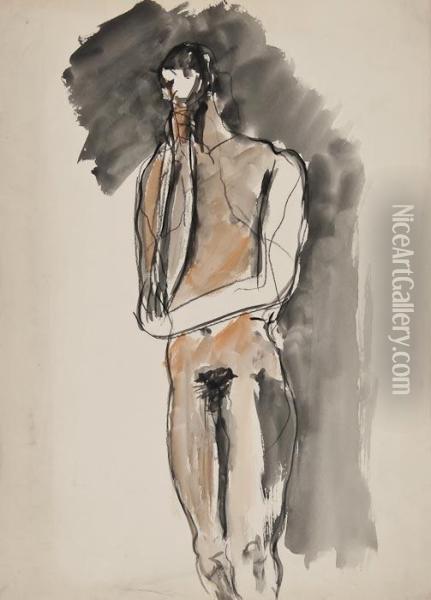 Standing Nude Oil Painting - Henri Gaudier-Brzeska