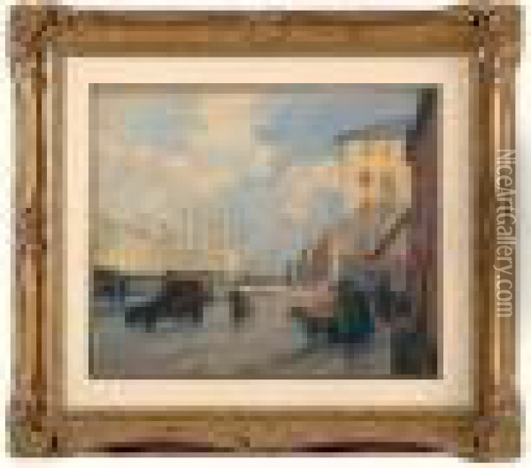 vue De Paris Oil Painting - Henri Alphonse Barnoin