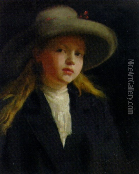 Portrait Of A Young Girl Oil Painting - George Murray