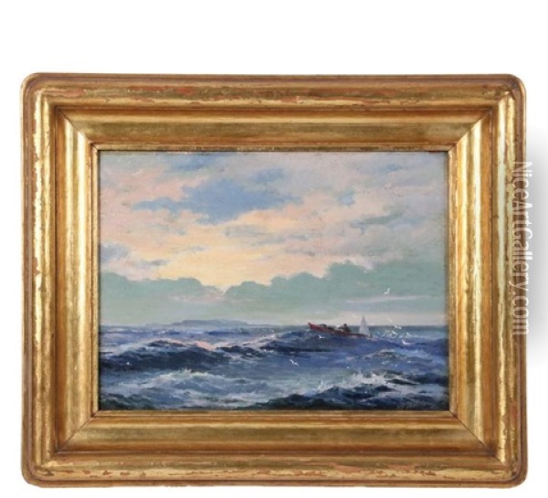 Monhegan Fisherman Oil Painting - Howard H. Darnell