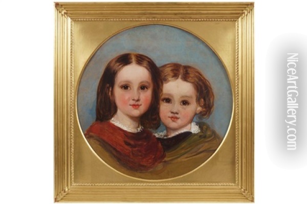 Two Children Oil Painting - James Sant