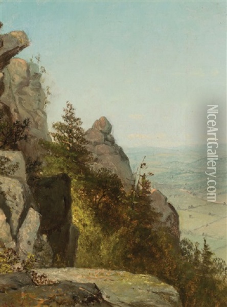 Devil's Pulpit, Berkshire County, Massachusetts Oil Painting - George Henry