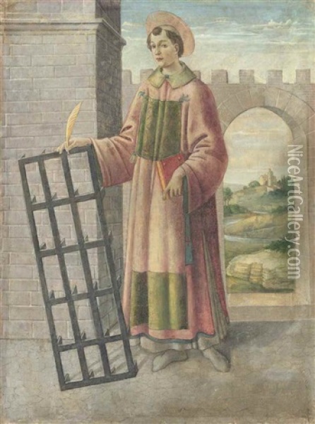 Saint Lawrence Oil Painting - Sandro Botticelli
