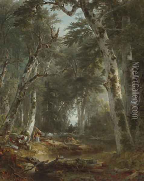 In the Woods Oil Painting - Asher Brown Durand