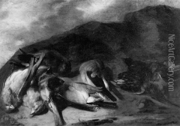 Nature Morte De Trophee De Chasse Oil Painting - Cornelis van Lelienbergh