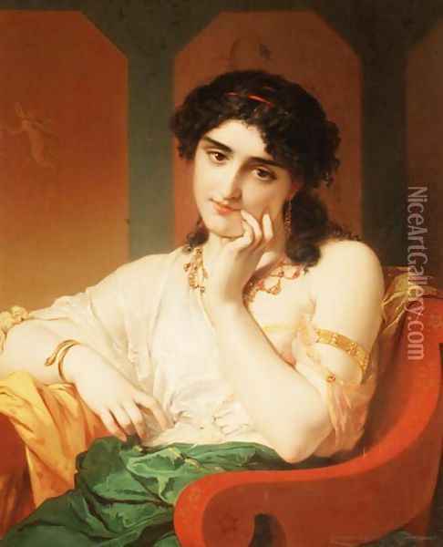 A Classical Beauty Oil Painting - Pierre Oliver Joseph Coomans