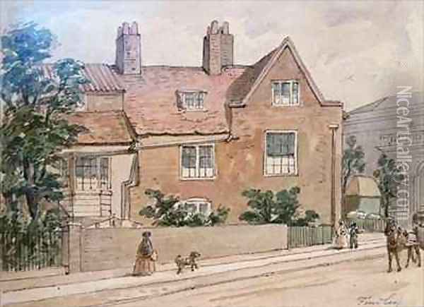 Old Houses at Kennington Green Oil Painting - J. Findley