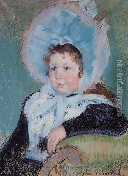 Dorothy In A Very Large Bonnet And A Dark Coat Oil Painting - Mary Cassatt