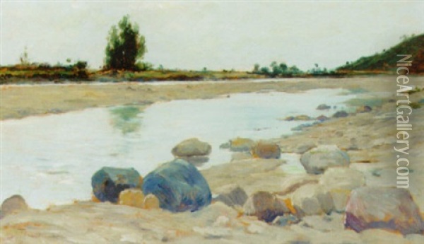 A Rocky River Bed Oil Painting - Carl Arp