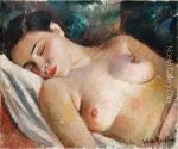 Modele Assoupi Oil Painting - Vera Rockline