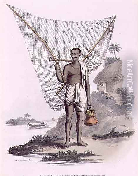 An Indian Fisherman, engraved by Thomas Vivares c.1735-90 pub. by Edward Orme, 1804 Oil Painting - Solvyns, Franz Balthazar