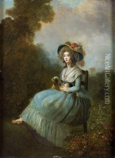 Jeune Femme Dans Un Jardin Oil Painting - Jean-Frederic Schall