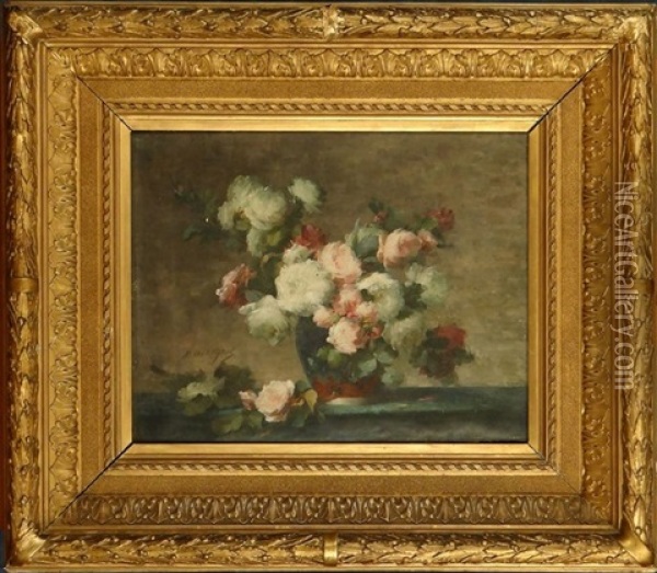 Bouquet De Roses Oil Painting - Desire de Keghel