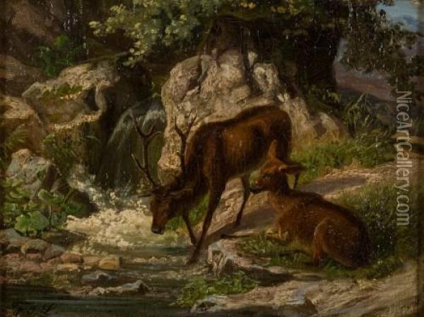 Wild Am Gebirgsbach Oil Painting - F. Sigmund Lachenwitz