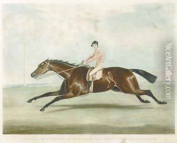 Conolly on Coronation, winner of the Derby Stakes on Epsom 1841 Oil Painting - Francis Calcraft Turner