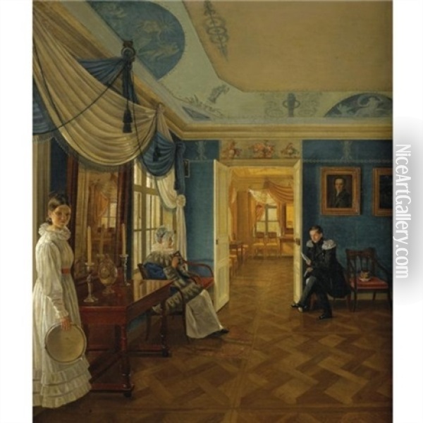 Interior Oil Painting - Alexei Gavrilovich Venetsianov