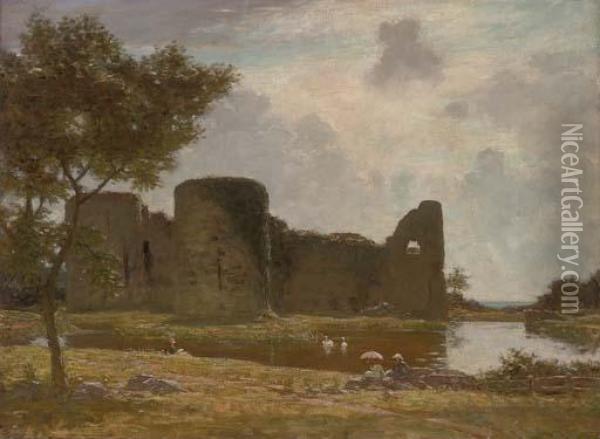 Melksham Castle Oil Painting - Albert Goodwin