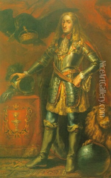 Retrato De Carlos Ii Oil Painting - Vicente Castello Y Amat