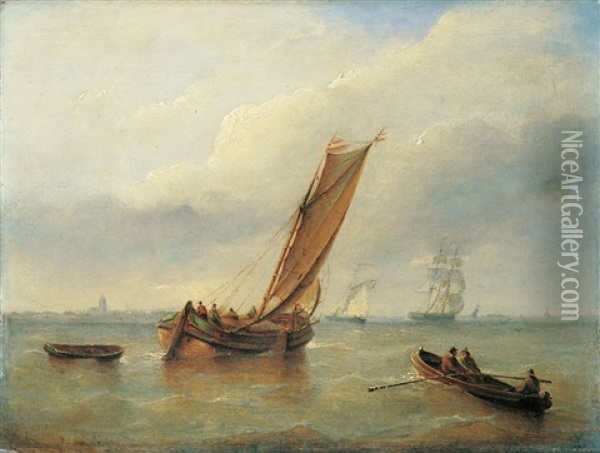 Segelschiffe Auf Dem Meer Oil Painting - Christian Cornelis Kannemans