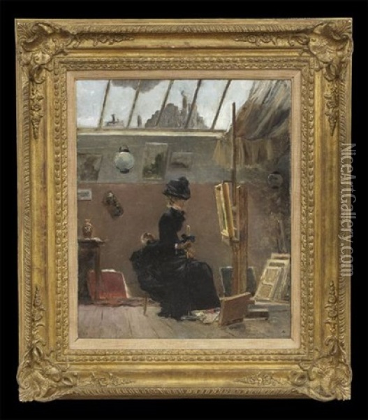 L'amateur Dans L'atelier Oil Painting - Alfred George Stevens