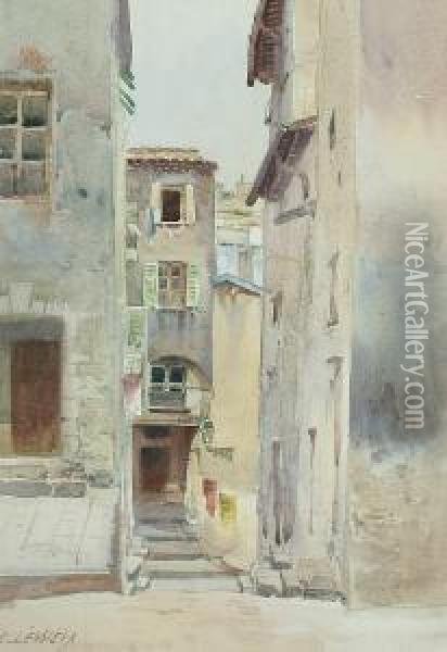 A Street Scene, France. Oil Painting - Ernest Louis Lessieux