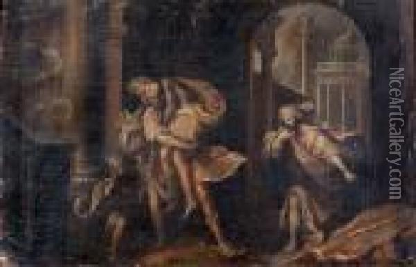 Aeneas And Anchises Escaping From Rome Oil Painting - Federico Fiori Barocci