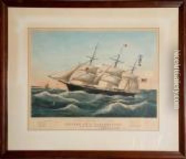 Clipper Ship Dreadnought Oil Painting - Currier & Ives Publishers