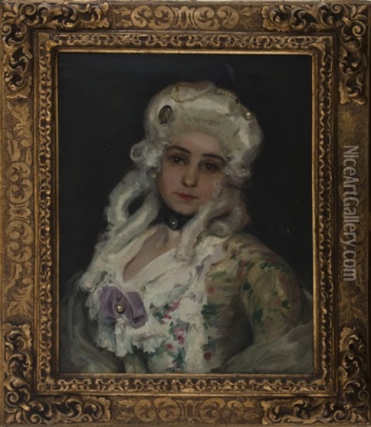 Portrait Of The Spanish Actress Ana Maria De Jesus Guerrero Torija Oil Painting - Eduardo Chicharro Aguera