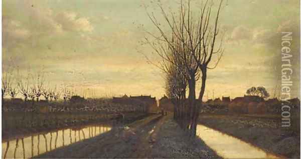 The truants, Papendrecht Oil Painting - Robert Bagge Scott
