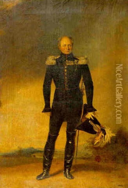 Portrait Of Tsar Alexander I In Uniform Oil Painting - George Dawe
