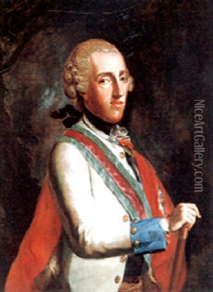 Portrait Of Duke Albrecht Of Saxony-teschen Oil Painting - Johann Baptist Lampi the Elder