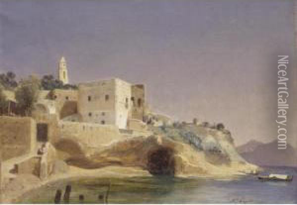 View Of Posillipo, Naples Oil Painting - Louis Auguste Lapito