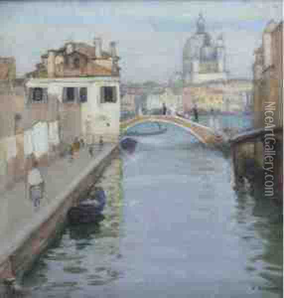 Bridge Before The Salute, Venice Oil Painting - Henry Bishop