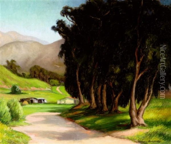 Eucalyptus Grove, Sunland, California Oil Painting - Alexander Warshawsky