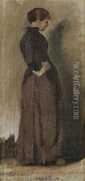 Studium Postaci, Przed 1893 Oil Painting - Wincenty Wodzinowski