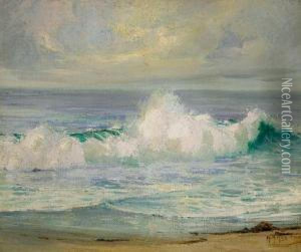 Laguna Beach Waves Oil Painting - Anna Althea Hills