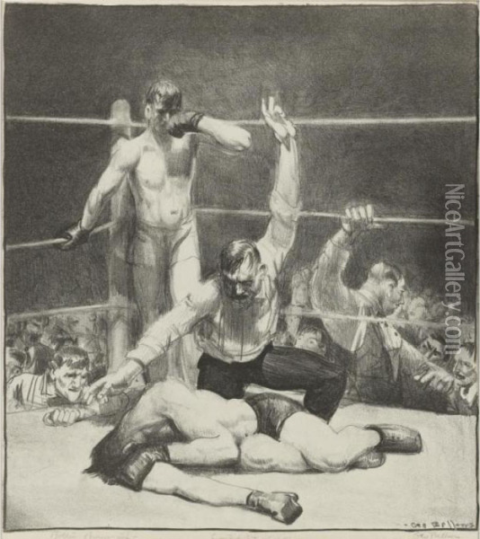 Counted Out, First Stone (m. 94) Oil Painting - George Wesley Bellows