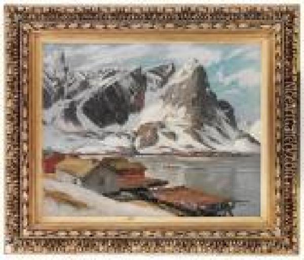 Fra Reine Lofoten 1902 Oil Painting - Thorolf Holmboe