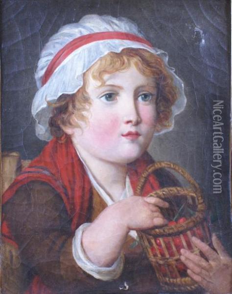 Fillette Au Panier De Cerises Oil Painting - Jean Baptiste Greuze