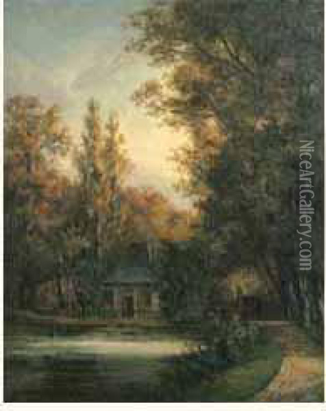 Le Portail De La Propriete, Rigny 1869 Oil Painting - Henri Emile Brunner-Lacoste