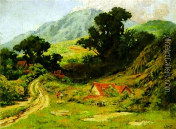 Country Road Oil Painting - Gustave Bettinger