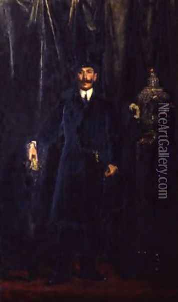 Portrait of Otto Messinger Oil Painting - Antonio Mancini