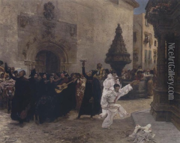 Sortie De Fete En Andalousie Oil Painting - Georges Jules Victor Clairin