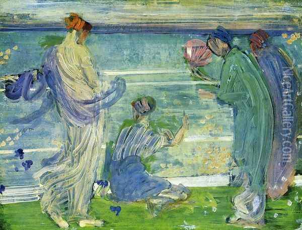 Variations in Blue and Green Oil Painting - James Abbott McNeill Whistler